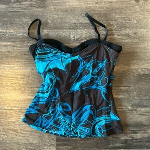 MIAOU enzo top with blue dragon tattoo print